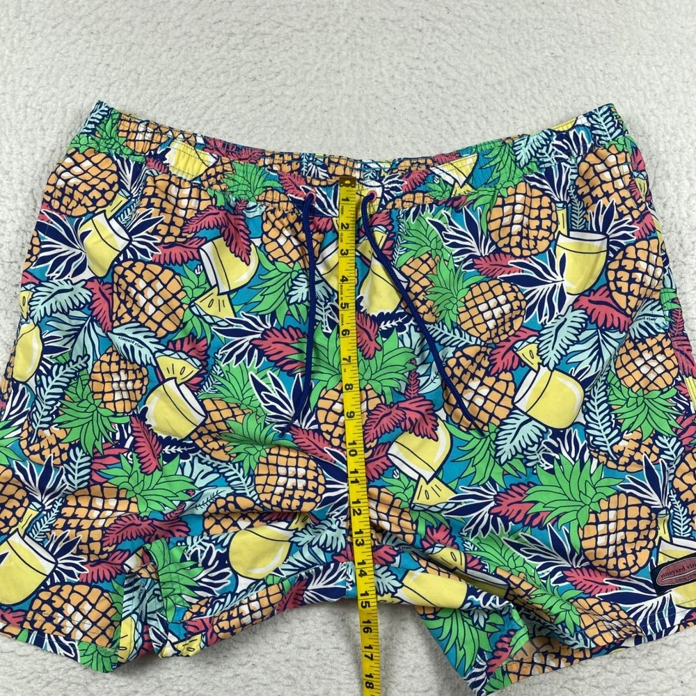 Vineyard Vines Swim Trunks Mens XXL‎ Multicolor Pineapple Tropical Drink Print